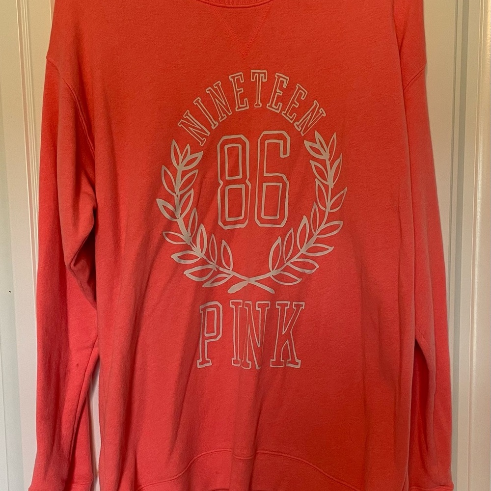 PINK Victoria's Secret Hot Pink Crewneck Sweater